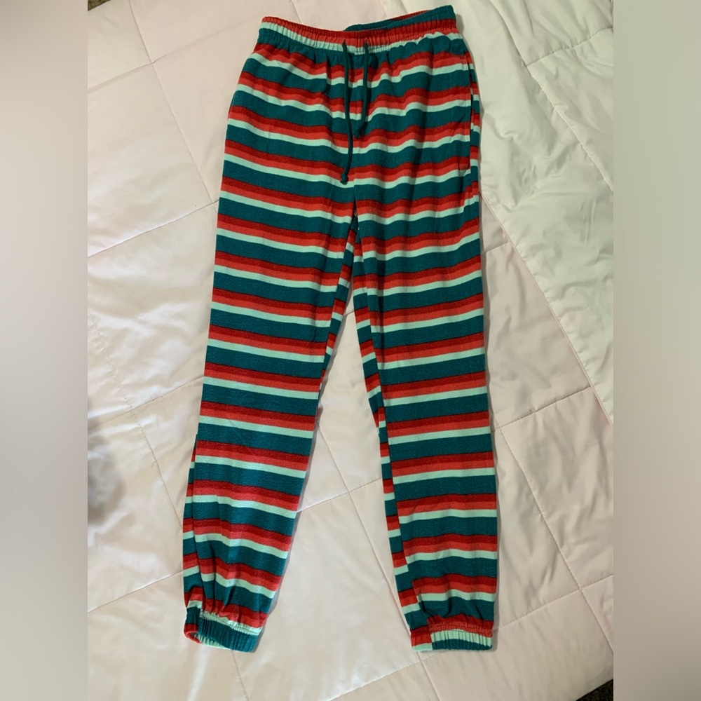 Christmas color pajama pants stripped